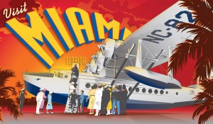 Vectree Vintage Miami Florida travel poster